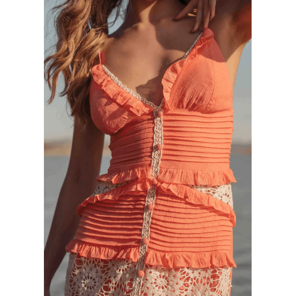 Vestido de viscose com guipir deals