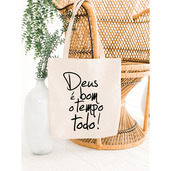 Bolsa Ecobag Deus é Bom o Tempo Todo