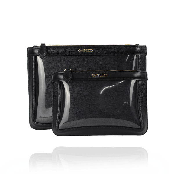 Necessaire Glass Couro Preto