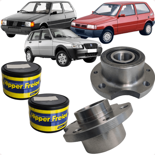Par Cubo Roda Traseiro Com Rolamento Uno 1984 a 2009 Hipper Freios