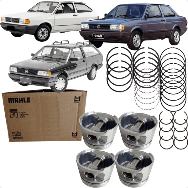 Jogo Pistão e Anel 050 Gol Parati Voyage 1.8 8v AP Gasolina 1986 a 1996 Metal Leve SPA1495