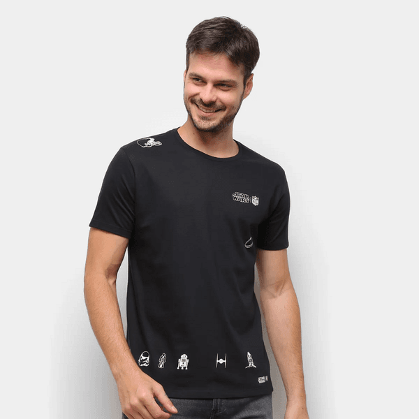 Camiseta Star Wars Capacete - Preto