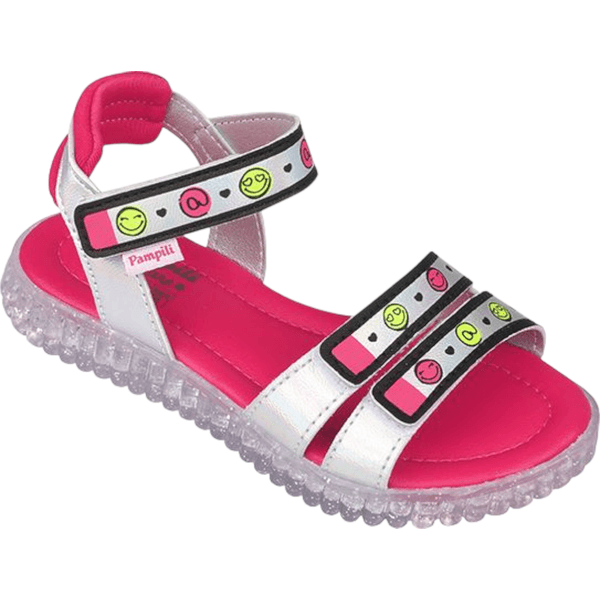 SANDÁLIA INFANTIL MENINA PAMPILI CANDY PRATA PINK 123218