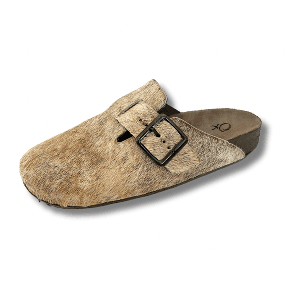 Clogs Ox em Couro Pelo Cor Vaca
