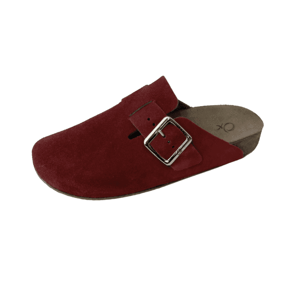 Clogs Ox em Couro Camurça Cor Bordo