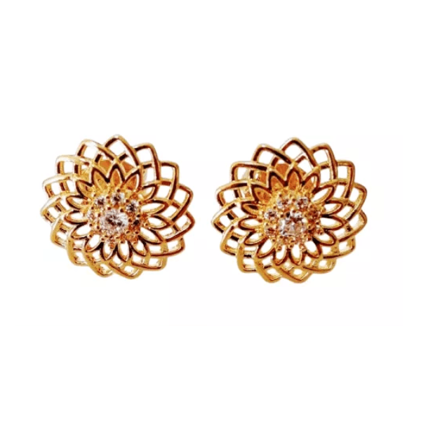 Brinco Floral dourado