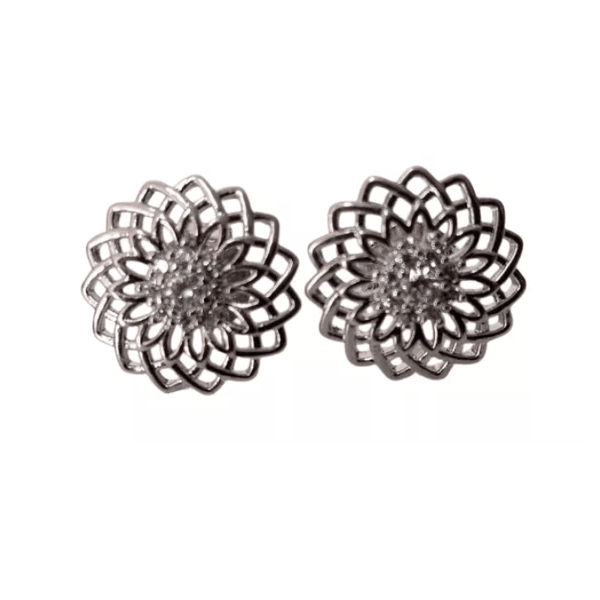 Brinco Floral prateado