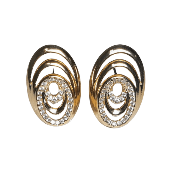 Brinco Oval Estilizado Dourado
