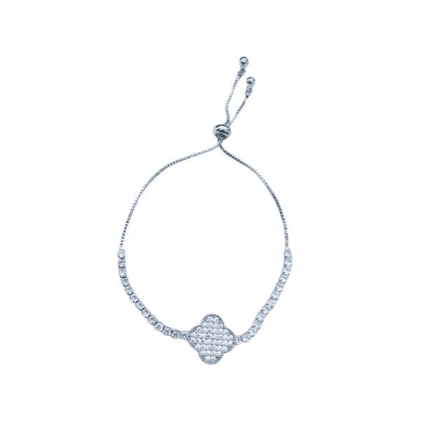 Pulseira Trevo prateada