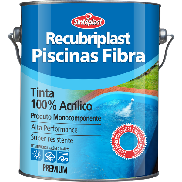 TINTA PARA PISCINA DE FIBRA AZUL 3,6L RECUBRIPLAST
