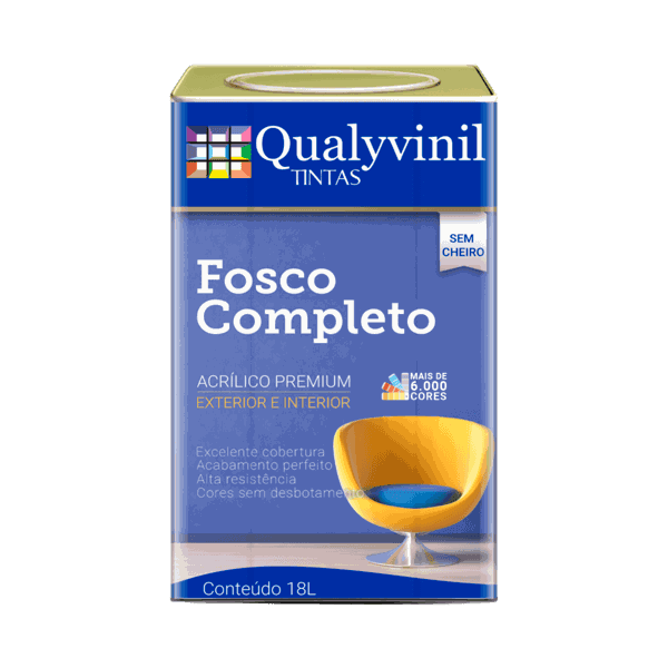 TINTA ACRÍLICA FOSCO COMPLETO 18L QUALYVINIL