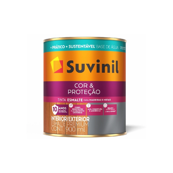 ESMALTE BASE ÁGUA COR E PROTEÇÃO FOSCO 0,9L SUVINIL