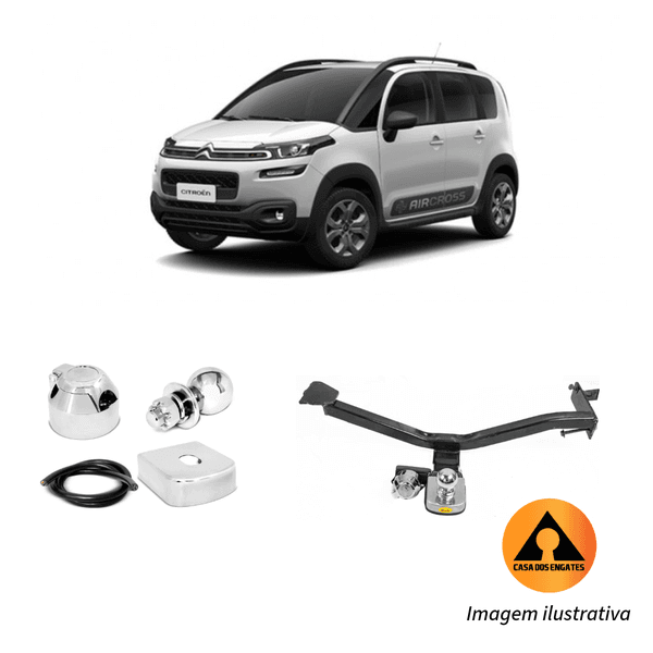  ENGATE REBOQUE FIXO CITROEN AIR CROSS 2010 ATÉ 2022 TRAÇÃO 700KG
