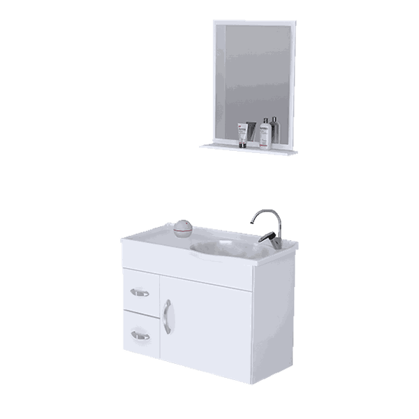 Kit Toucador Siena Branco 60cm Rorato