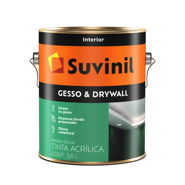 Tinta Suvinil Fosco Gesso e Drywall Branco Econômica 3,6L