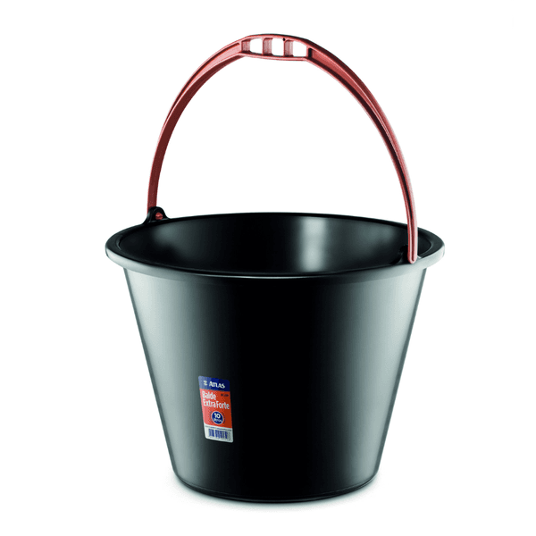 Balde Plástico Preto 10L Un Atlas