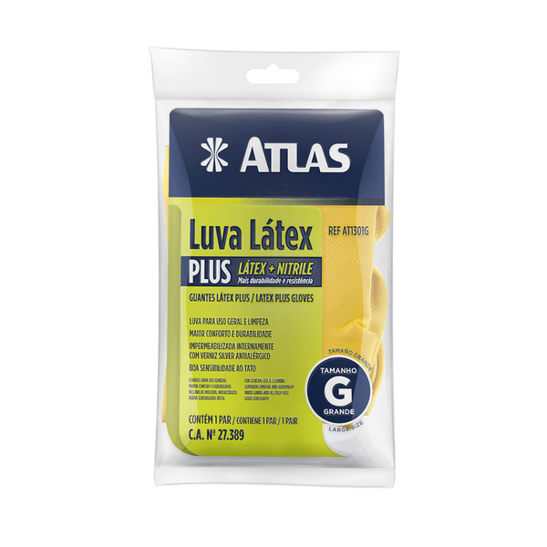 Luva Látex Plus Tamanho G Par Atlas