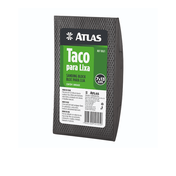 Taco Para Lixa de Borracha 70x130mm Un Atlas