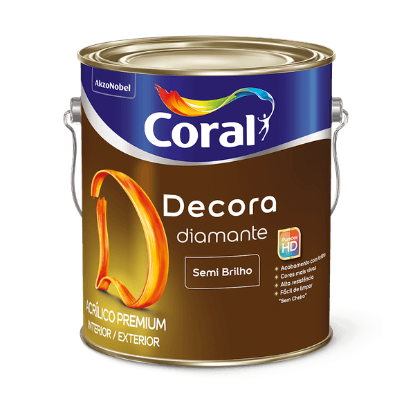 Tinta Coral Acrílico Semibrilho Decora Diamante Premium 3,6L