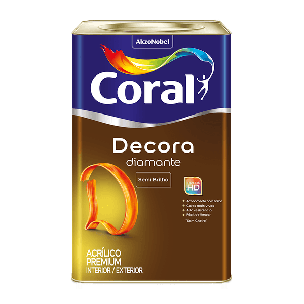 Tinta Coral Acrílico Semibrilho Decora Diamante Premium 18L