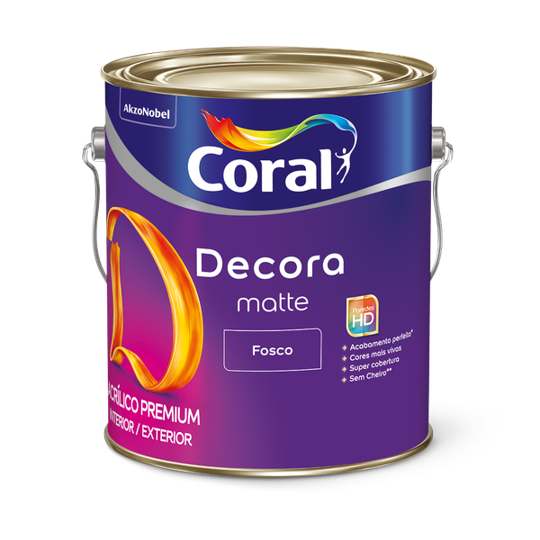 Tinta Coral Acrílico Fosco Decora Matte Branco Premium 3,6L