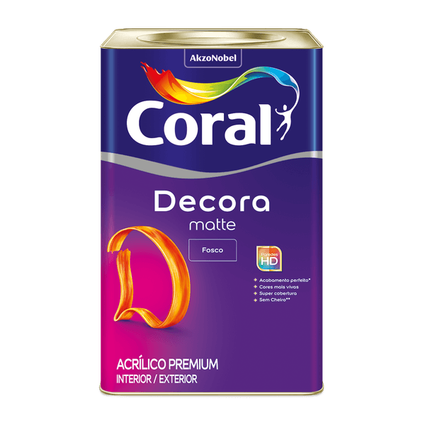 Tinta Coral Acrílico Fosco Decora Matte Premium 18L