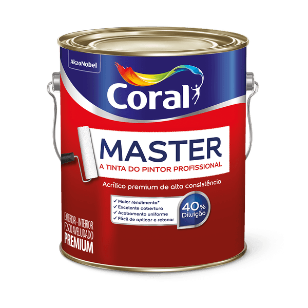 Tinta Coral Acrílico Fosco Coral Master Premium 3,6L 