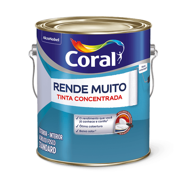 Tinta Coral Acrílico Fosco Rende Muito Branco Standard 3,6L