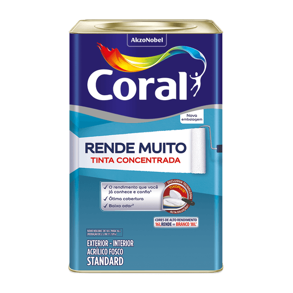 Tinta Coral Acrílico Fosco Rende Muito Branco Standard 18L