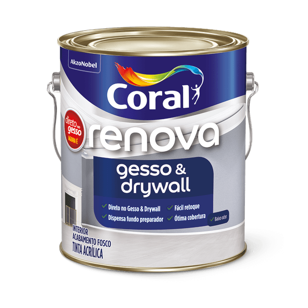 Tinta Coral Fosco Renova Gesso & Drywall Branco Econômica 3,6L
