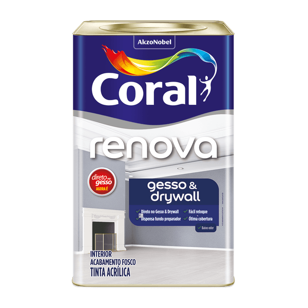 Tinta Coral Fosco Renova Gesso & Drywall Branco Econômica 18L