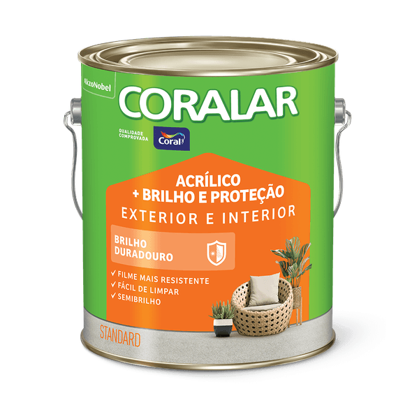 Tinta Coral Acrílico Semibrilho Brilho e Proteção Branco Standard 3,6L