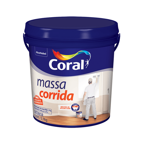 Massa Corrida Coral 5,7Kg Galão Plástico 