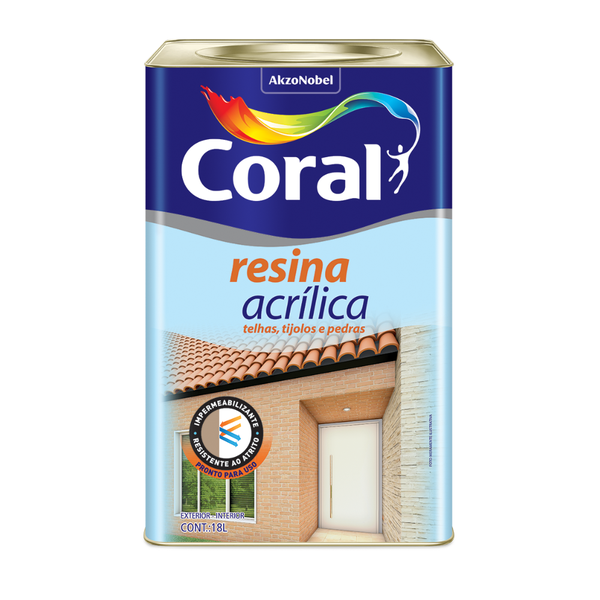 Resina Coral Acrílica Brilhante Base Água Incolor 18L