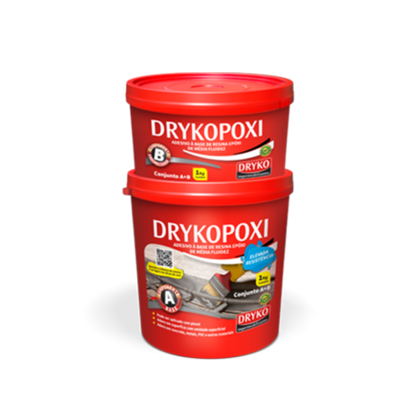 Adesivo A+B Drykopoxi Base Resina Epóxi 1Kg Dryko