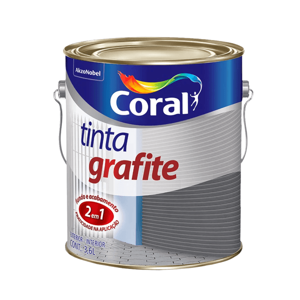 Esmalte Coral Fosco Dupla Ação Grafite Claro Premium 3,6L