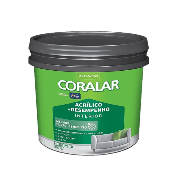 Tinta Coral Acrílico Fosco Branco Econômico Coralar + Desempenho 15L