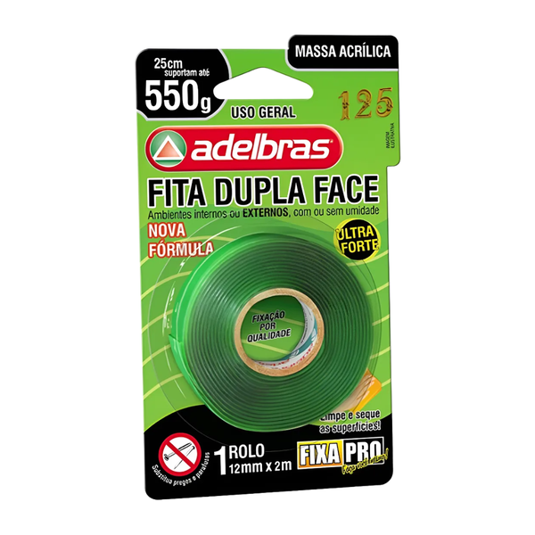Fita Dupla Face 12MM X 2M Fixa Pro Un Adelbras
