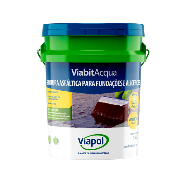 Tinta Asfáltica Base Água Impermeabilizante Viabit 18L Viapol