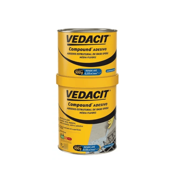 Adesivo A+B Compound Estrutural de Base Epóxi Média Fluidez 1Kg Vedacit