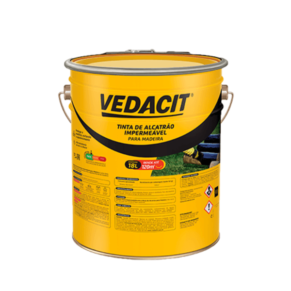 Tinta Alcatrão Impermeável Para Madeira 18L Vedacit