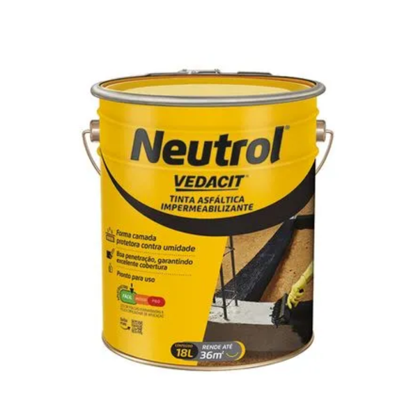 Tinta Asfáltica Impermeabilizante Neutrol 18L Vedacit