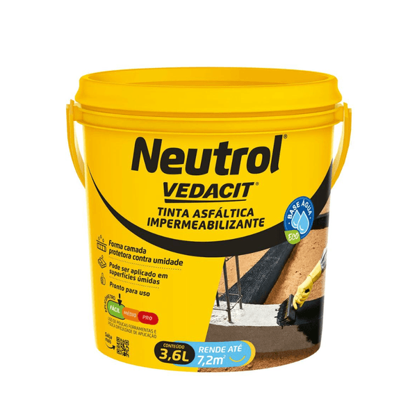 Tinta Asfáltica Impermeabilizante Neutrol 3,6L Vedacit