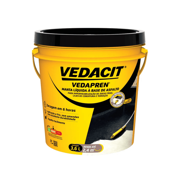 Manta Líquida Base de Asfalto Vedapren 3,6L Vedacit