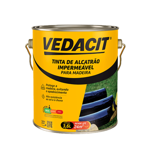 Tinta Alcatrão Impermeável Para Madeira 3,6L Vedacit