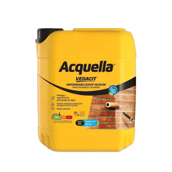 Acquella Base Água Impermeabilizante Incolor 5L Vedacit 