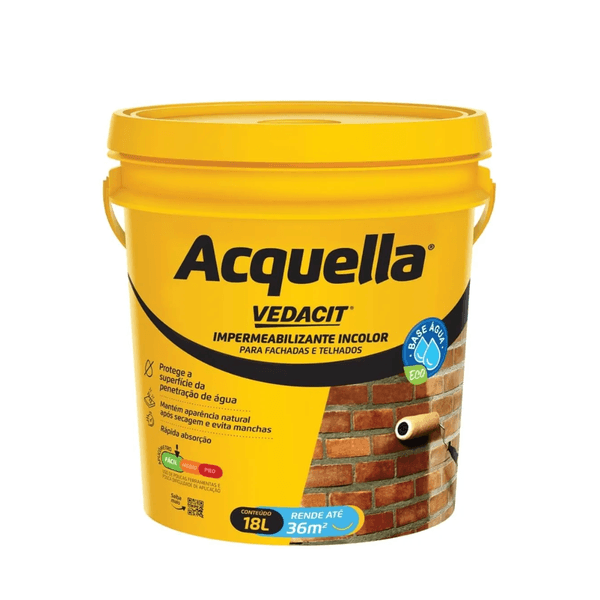 Acquella Base Água Impermeabilizante Incolor 18L Vedacit 