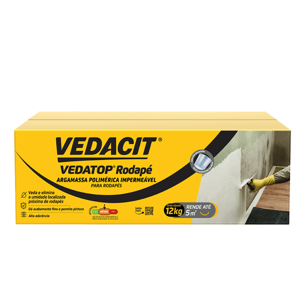 Vedatop Rodapé Argamassa Polimérica Impermeável Para Rodapés 12Kg Vedacit