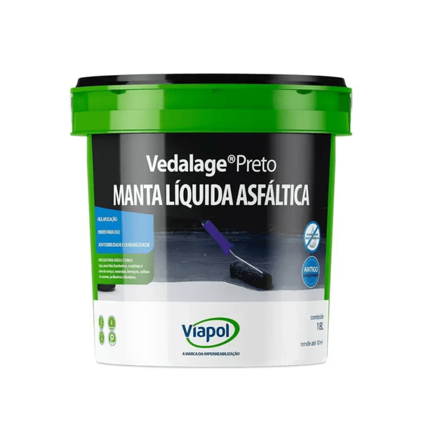 Manta Líquida Asfáltica Vedalage Preto 18L Viapol