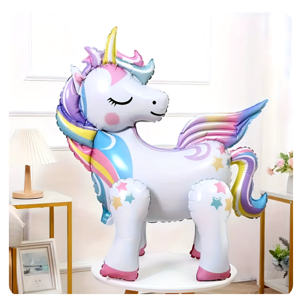 Unicórnio Metalizado 3D